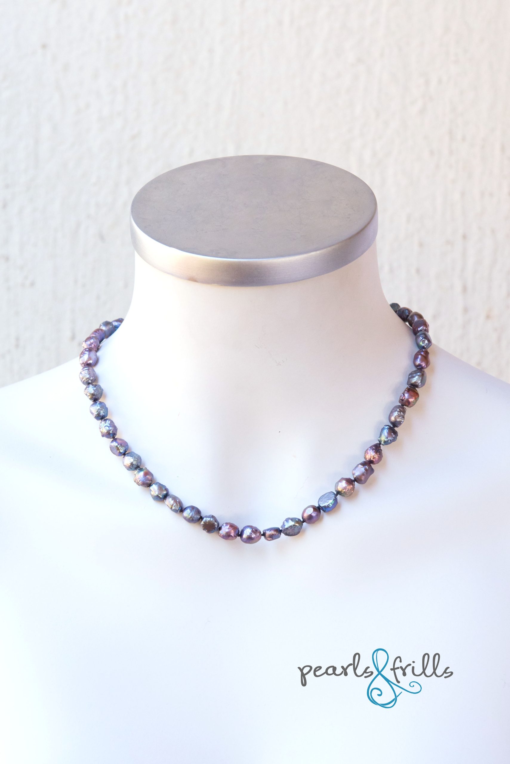 Rosebud pearl necklace - sterling silver 4 rosebud pearl necklace