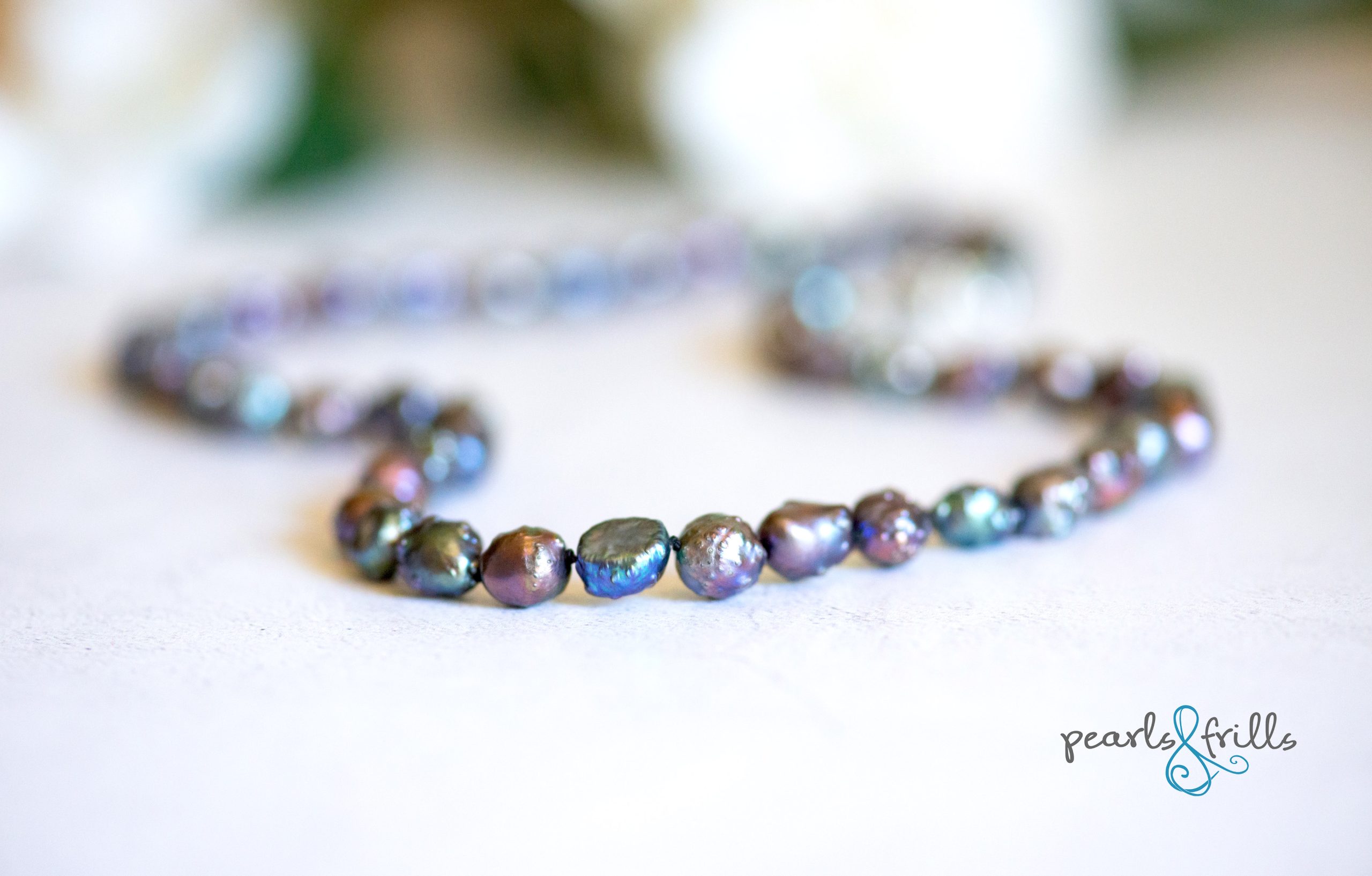 Rosebud pearl necklace - sterling silver 1 rosebud pearl necklace