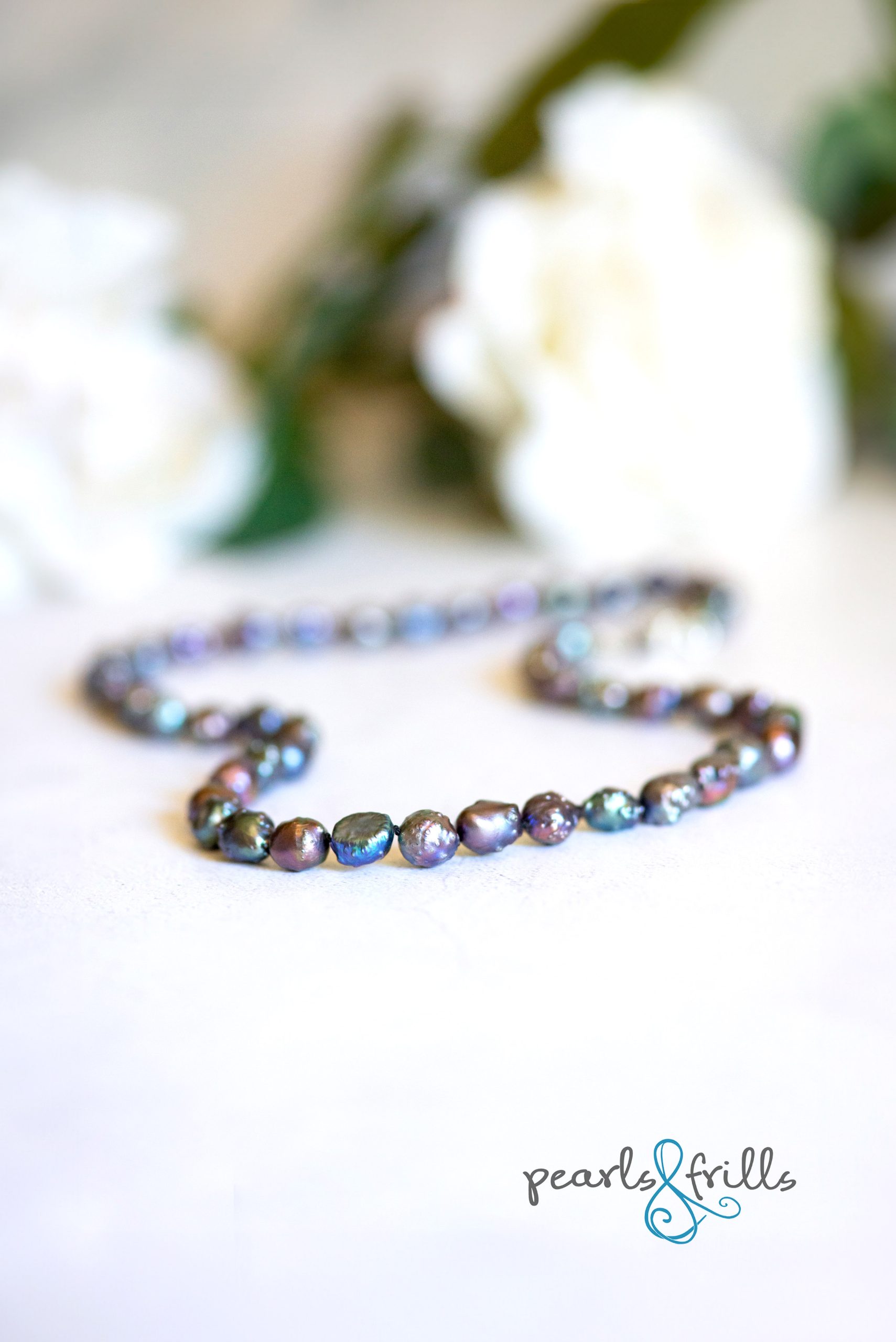 Rosebud pearl necklace - sterling silver 2 rosebud pearl necklace