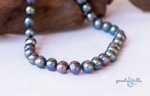Blue baroque pearl necklace