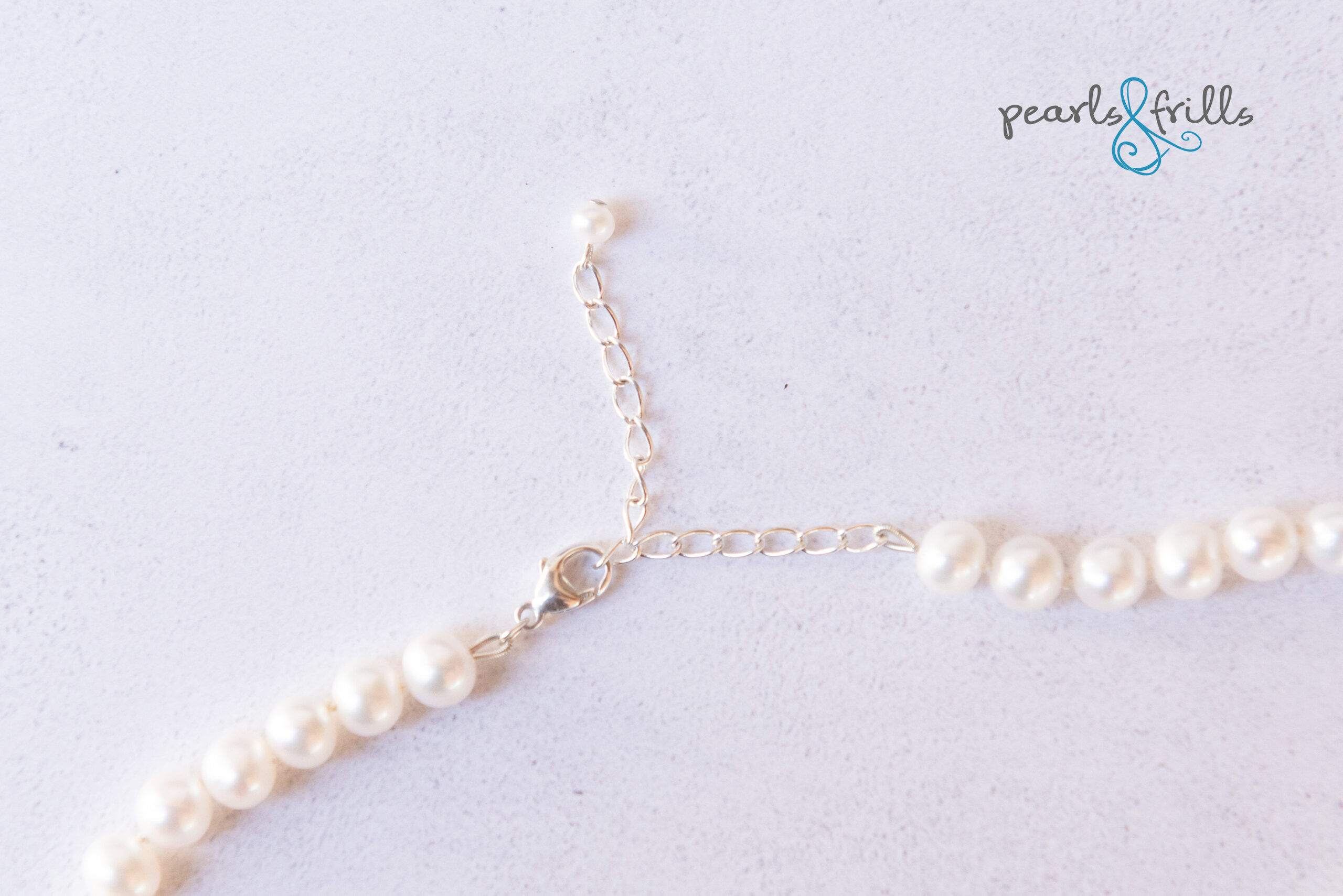 White Potato pearl necklace - sterling silver 2 white pearl necklace