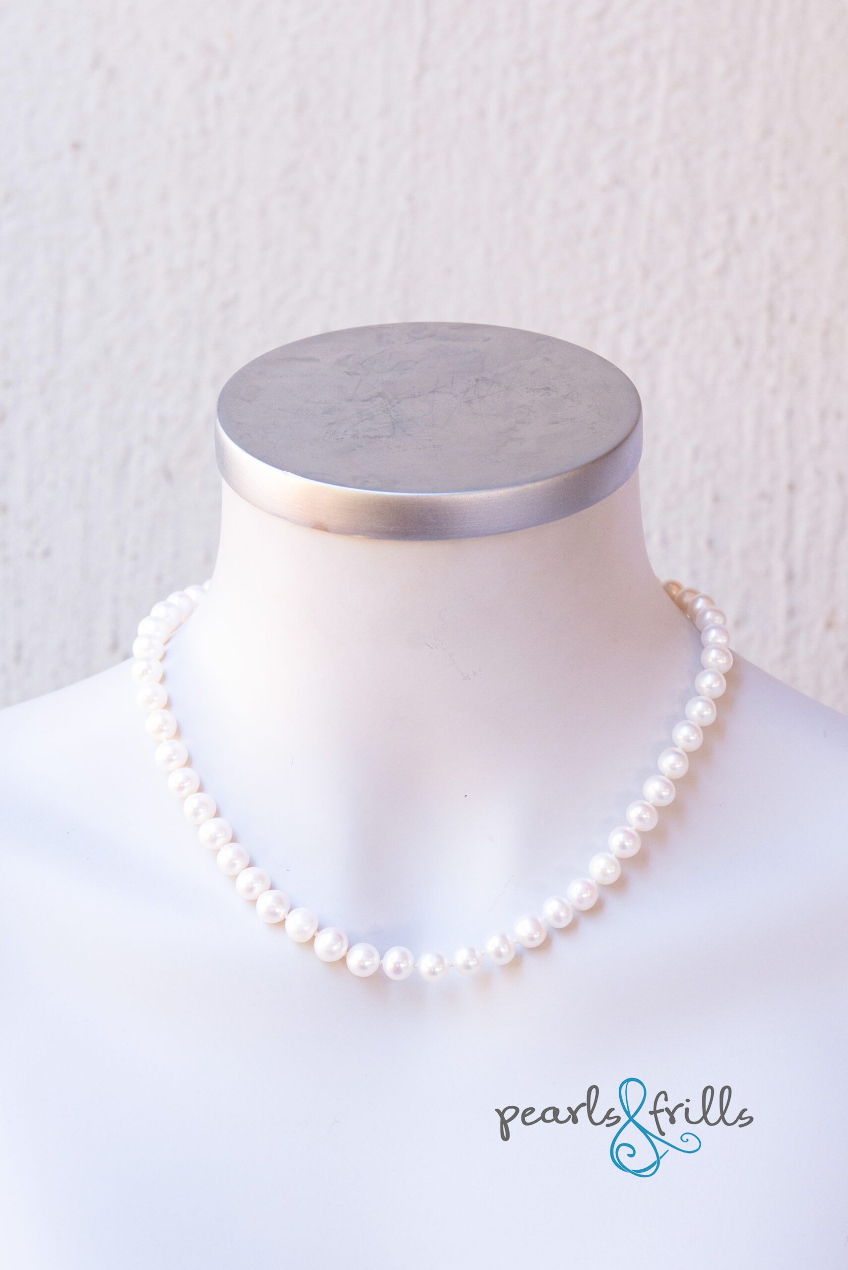 White Potato pearl necklace - sterling silver 4 white pearl necklace