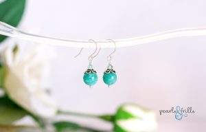 Amazonite earrings crystal sterling silver