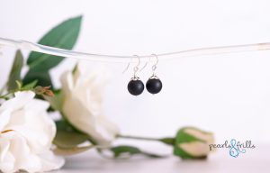 matte onyx earrings sterling silver