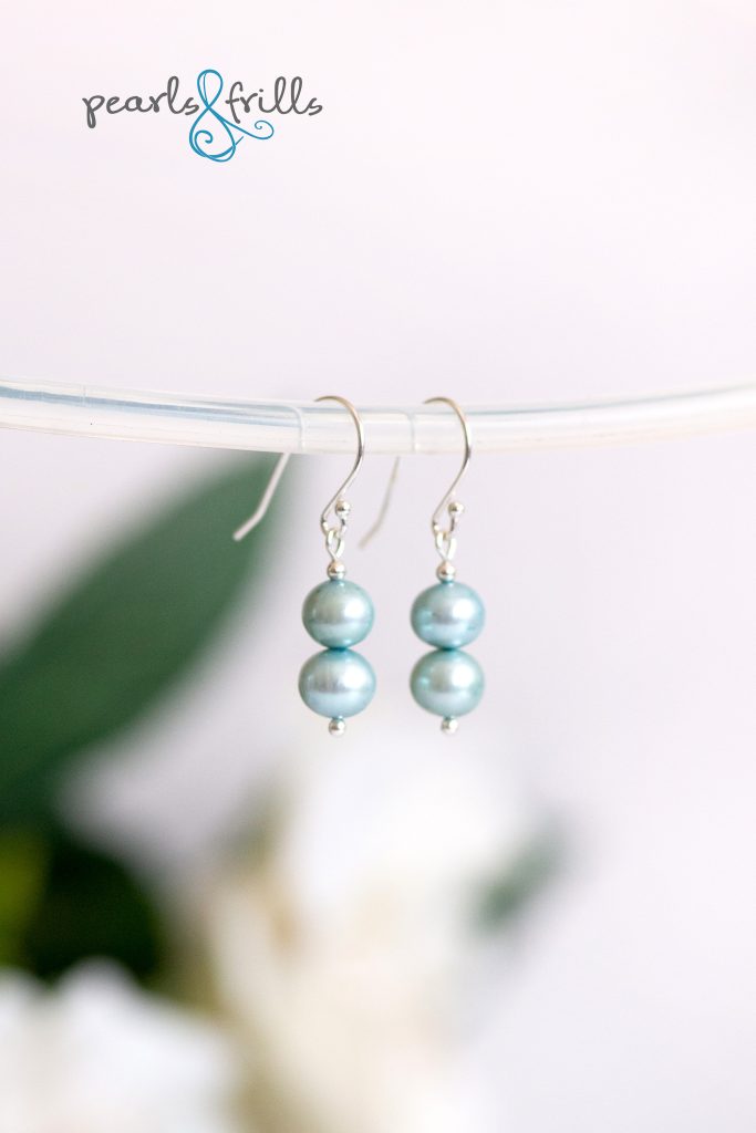 blue pearl dangle earrings