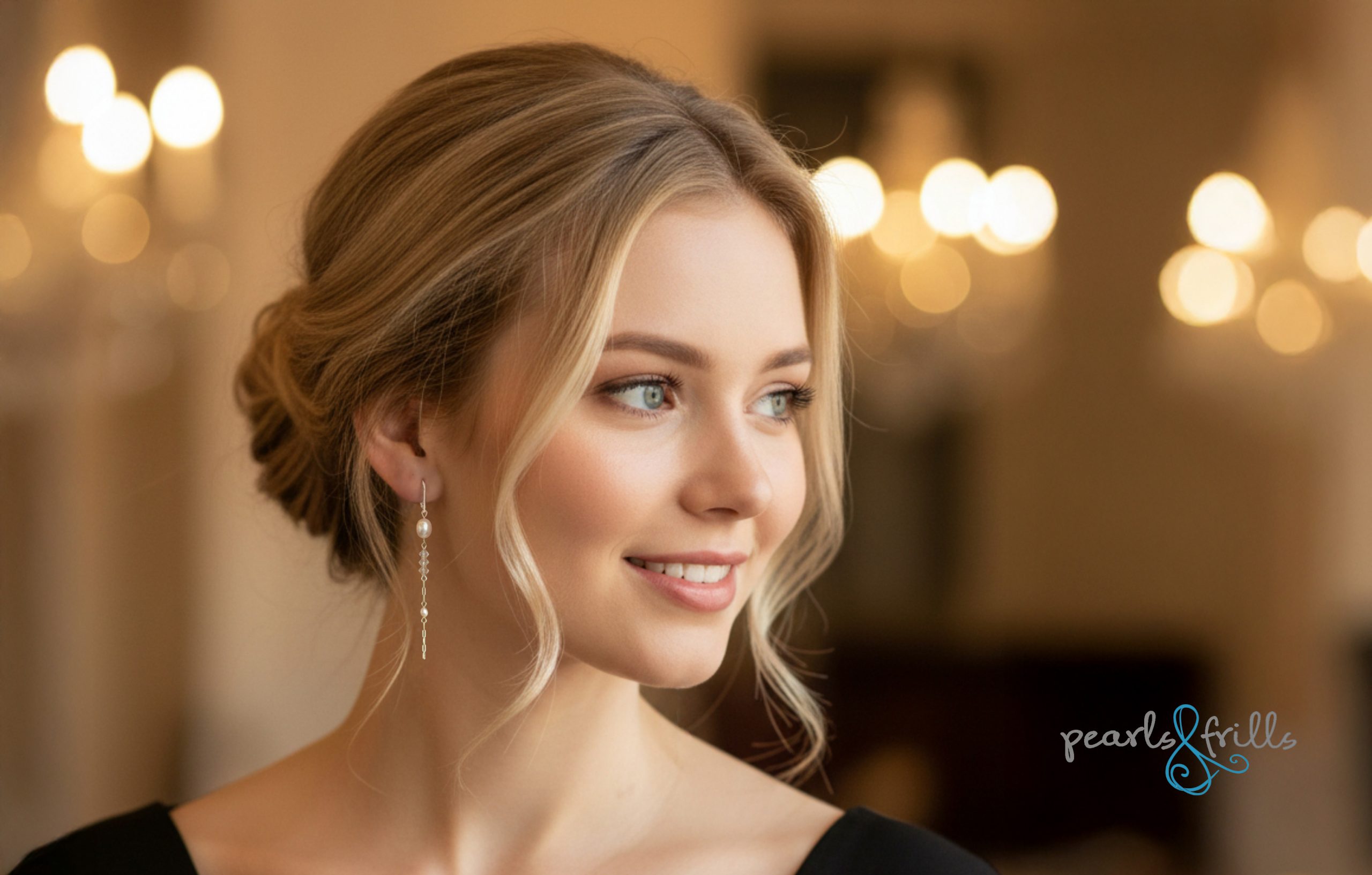 White pearl earrings - sterling silver 3 White pearl earrings - sterling silver - Image 3
